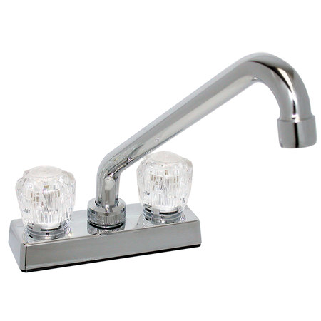 Valterra Phoenix Faucets PF211304 Dual Handle 4" Bar Deck Faucet - 8" Hi-Rise Tubular Spout, Acrylic PF211304